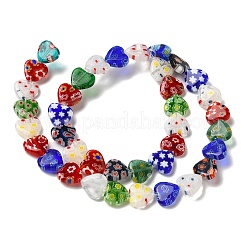 Handmade Millefiori Glas Herz Perle Stränge&nbsp;LK-U001-03