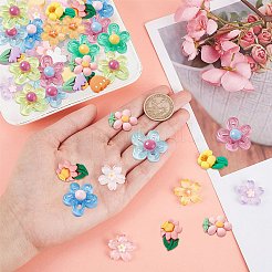60 pièces 3 styles cabochons en résine transparente&nbsp;CRES-SC0002-49