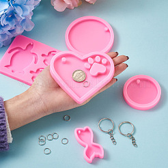 DIY Schlüsselbund Silikon Formen Kits&nbsp;DIY-TA0008-64
