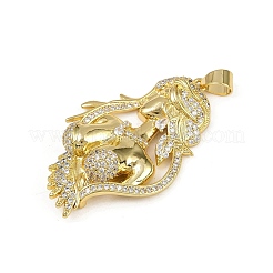 Pendentifs avec zircon cubiques à micro-pavés en laiton&nbsp;KK-I358-035G