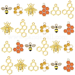 45 colgante de aleación de esmalte con forma de abeja y panal&nbsp;ENAM-SC0007-02