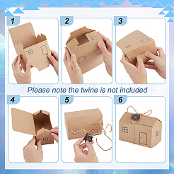 Scatole regalo per piccole case in carta kraft&nbsp;LS-CON-WH0088-54