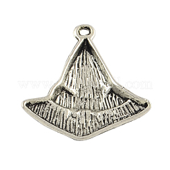 Pendentifs en alliage de style tibétain chapeau de sorcière&nbsp;TIBEP-Q050-04AS-RS