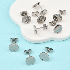 Anlaufgeschützte Ohrstecker-Beschläge aus Edelstahl 304&nbsp;STAS-R063-35