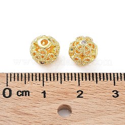 Placcatura a cremagliera in ottone micro pavé di perle di zirconi trasparenti&nbsp;KK-B078-09G18
