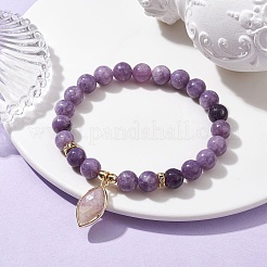 Stretch-Armbänder aus natürlichem Lepidolith / lila Glimmerstein&nbsp;BJEW-JB10092-04