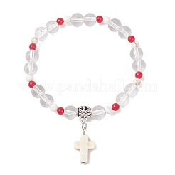 2 bracciale con ciondolo a croce in turchese sintetico&nbsp;BJEW-JB12190
