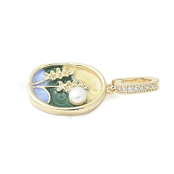 Pendentifs d'émail en laiton &nbsp;KK-F886-01G-04
