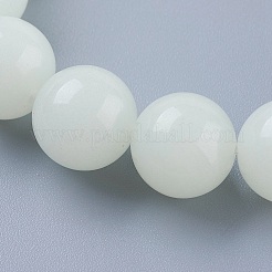 Bracelet extensible avec perles de pierre lumineuse synthétique&nbsp;BJEW-P203-8mm-01B