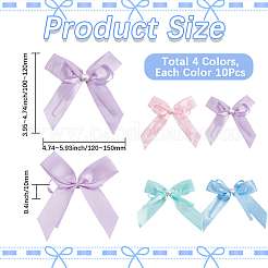 40 Stück 4 Farben Bowknot Polyester Ornament Zubehör&nbsp;DIY-SP0004-80