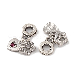 Gestell-Plating-Legierung Kristall & Siam Strass europäischen baumeln Charms&nbsp;FIND-C055-20P