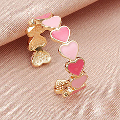Anelli polsino in ottone smaltato a forma di cuore per donna&nbsp;FS-WGCCE82-01