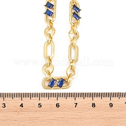 Colliers chaîne Figaro en laiton de 7 mm sertis de zirconiums cubiques&nbsp;NJEW-D324-05G-06