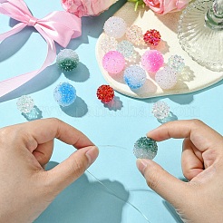 Kit fai da te rotondi in resina trasparente iridescente e perline acriliche satinate per la creazione di gioielli&nbsp;DIY-YW0009-40