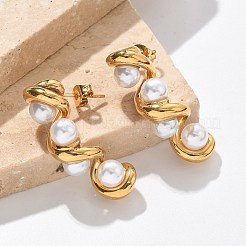 Ohrstecker mit Twist aus Edelstahl 304&nbsp;EJEW-L287-067G