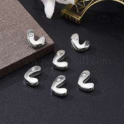 Perles coulissantes de lettre pour la fabrication de bracelet de montre&nbsp;X-ALRI-O012-L-NR