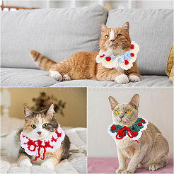 3 Stück Hundehalsband aus Polyester und Baumwolle in zwei Farben mit Blumenmuster&nbsp;AJEW-GL0002-58