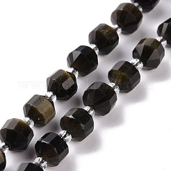 Natürliche goldenen Glanz Obsidian Perlen Stränge&nbsp;G-K303-A30-8mm