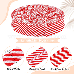 Cinta al bies de doble pliegue de poliéster con estampado de rayas&nbsp;OCOR-WH0036-33B