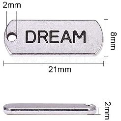 Pendenti di messaggio ispiratore in lega di stile tibetano&nbsp;TIBEP-PH0003-02-RS