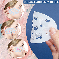 24 pièces 24 styles en plastique évider visage dessin peinture pochoirs modèles&nbsp;DIY-WH0349-169