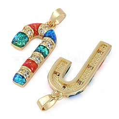 Pendentifs avec zircon cubiques à micro-pavés en laiton&nbsp;KK-U032-13G