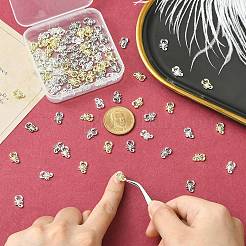90 Stück 3 Farben Legierung Strass Cabochons&nbsp;MRMJ-CJ0001-29