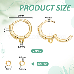 Creolen-Ohrringe aus Messing mit Zirkonia&nbsp;KK-UN0005-89