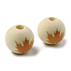 Perles européennes en bois d'automne&nbsp;WOOD-H105-04D-01