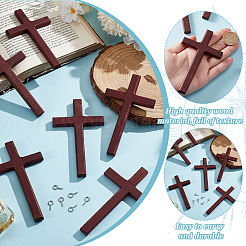 6 Stück Holzkreuz-Wanddekoration&nbsp;AJEW-GO0002-23A
