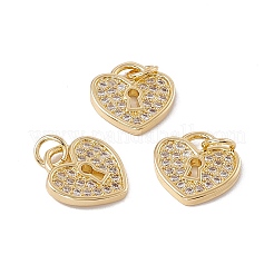 Pendenti in zirconi cubici trasparenti in micro pavè di ottone&nbsp;KK-G439-16G