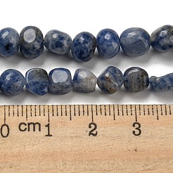 Fili di perle di diaspro macchia blu naturale&nbsp;G-F465-53