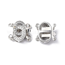 Placage en rack laiton micro pave fermoirs de boîte de zircone cubique clair&nbsp;KK-E073-03P