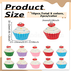 10 pz 5 colori pendenti in resina&nbsp;RESI-LP0001-55
