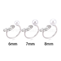 Fisch Messing Micro Pave klare Zirkonia Manschettenring-Einstellungen&nbsp;KK-T076-52P