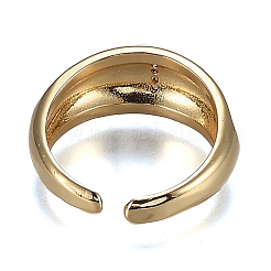 Latón micro pave anillos de brazalete de circonio cúbico&nbsp;RJEW-H538-03G-T