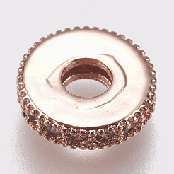 Entretoises de perles en laiton avec zircone cubique de micro pave&nbsp;ZIRC-K074-11A-01RG