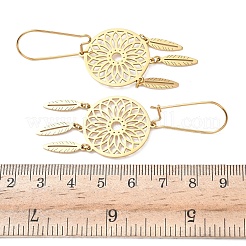 Boucles d'oreilles créoles plates et rondes en acier inoxydable 304&nbsp;EJEW-G453-01G