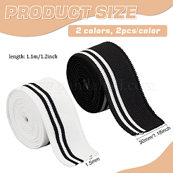 4 Stück 2 Farben 95 % elastische Fasern und 5 % Elastan Streifenmuster Polyester-Rippstoff für Manschetten&nbsp;OCOR-BC0006-50