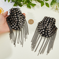 Épaulettes à rivets et pompons en tissu non tissé&nbsp;AJEW-WH0481-521B