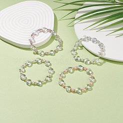 Bracciale elasticizzato con perline a cuore in vetro per bambino&nbsp;BJEW-JB08518