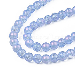 Fili di perle di vetro craquelé traslucido&nbsp;CCG-T003-01E