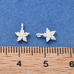 925 dije de estrella de circonita cúbica transparente con micropavé de plata de ley&nbsp;STER-D302-04B-S