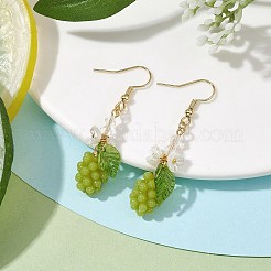 Ohrringe aus gelbgrünem Grapefruit-Harz&nbsp;EJEW-JE05646