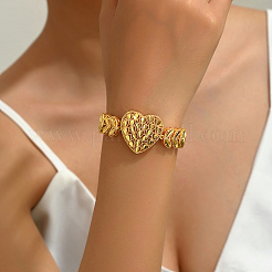 Ethno Vintage Messing Hohle Herzförmige Gliederarmbänder für Damen&nbsp;YY6281