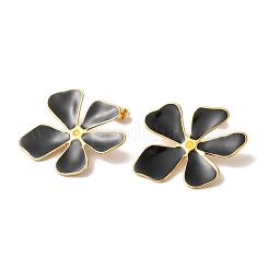 Pendientes de botón de acero inoxidable 304 con baño de iones dorado (IP) y diseño de flores para mujer&nbsp;EJEW-L287-045G
