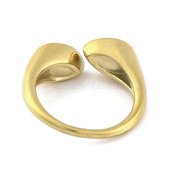 Brazalete abierto con forma de lágrima de rhinestone de acero inoxidable 304 con revestimiento iónico (IP) para mujer&nbsp;RJEW-N046-04I-G