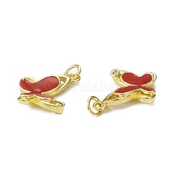 Pendentifs avec zircon cubiques à micro-pavés en laiton&nbsp;KK-E068-VB324-2