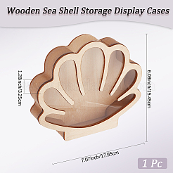 Muschelförmige Aufbewahrungsvitrinen aus Holz mit sichtbarem Fenster&nbsp;ODIS-WH20012-01
