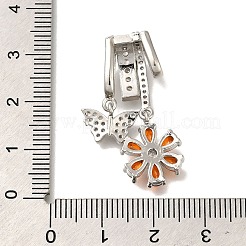 Pendentifs avec zircon cubiques à micro-pavés en laiton&nbsp;KK-M301-04P